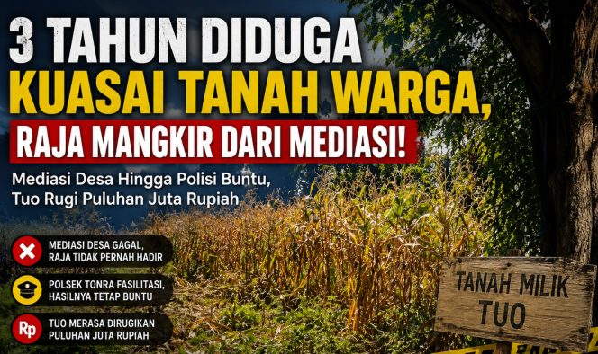 
 Aktivis Sulsel Minta Polres Usut Dugaan Penyerobotan Tanah yang Berlangsung Tiga Tahun di Cempae Bone. Mediasi Desa hingga Polsek Gagal Mencapai Kesepakatan