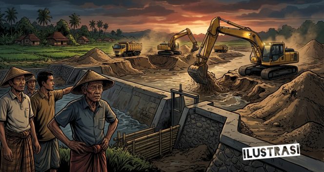 
 Tambang Galian C di Belakang Bendung Swadaya Petani Ujung Loe Disorot, LIPAN Minta APH Cek Legalitas