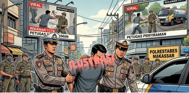 
 Video Penganiayaan Petugas Penyiram Tanaman di Makassar Viral, Polisi Tangkap Terduga Pelaku