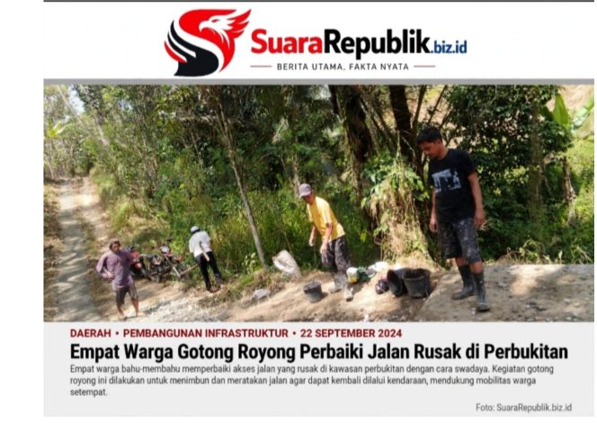 
 Warga Somba Palioi Gotong Royong Perbaiki Jalan Tani Rusak, Berharap Dibangun Permanen